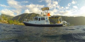 Silver ships Ambar Series AM 1100 NOAA boat in Hawaii