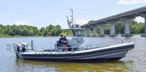 Silver Ships Ambar Series AM 800 patrol vessel with open pilothouse
