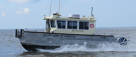 U.S. Army Corps of Engineers New York aluminum survey boat