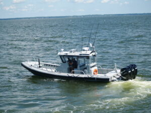 AMBAR 1100 Lee County Florida Law Enforcement Boat on water